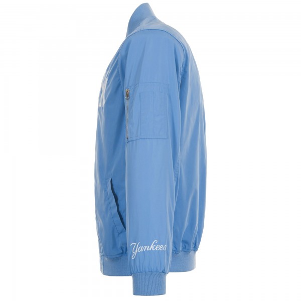 New York Yankees JH Design Light Blue Nylon Bomber Full-Zip Jacket
