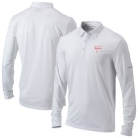 New York Yankees Columbia White Omni-Wick Pin High Long Sleeve Polo