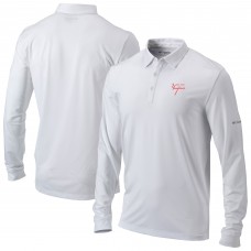 New York Yankees Columbia White Omni-Wick Pin High Long Sleeve Polo