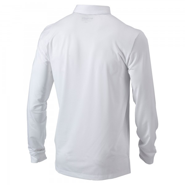 New York Yankees Columbia White Omni-Wick Pin High Long Sleeve Polo