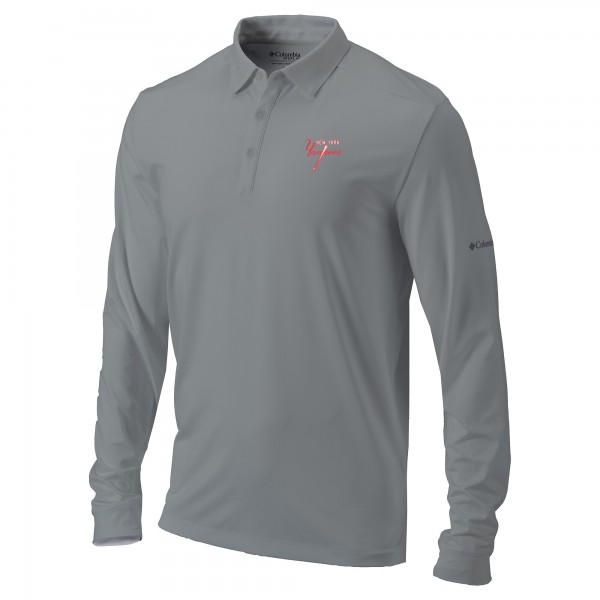 New York Yankees Columbia Gray Omni-Wick Pin High Long Sleeve Polo