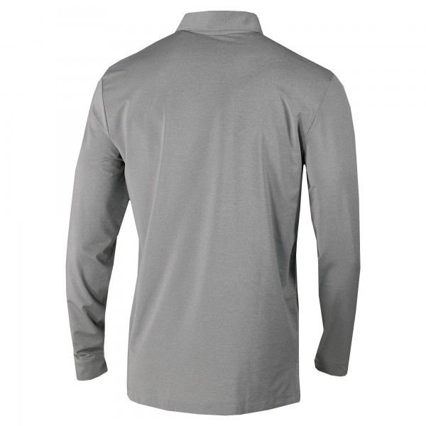 New York Yankees Columbia Gray Omni-Wick Pin High Long Sleeve Polo