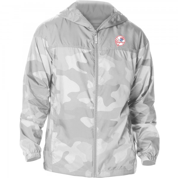 New York Yankees Columbia Gray Camo Flash Challenger Full-Zip Windbreaker Jacket