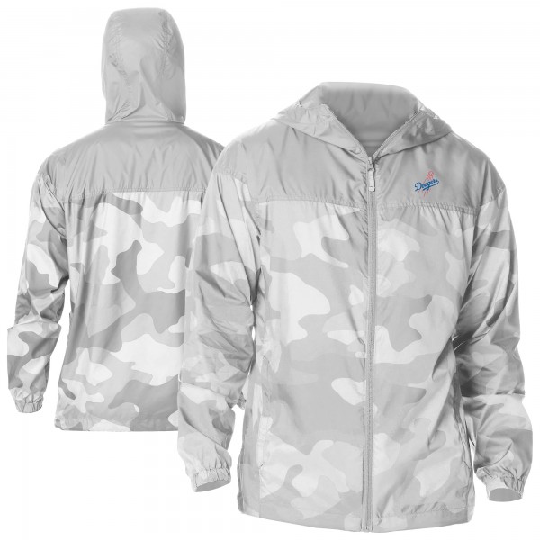 Los Angeles Dodgers Columbia Gray Camo Flash Challenger Full-Zip Windbreaker Jacket