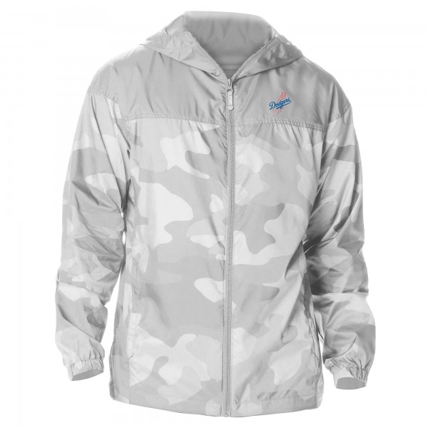 Los Angeles Dodgers Columbia Gray Camo Flash Challenger Full-Zip Windbreaker Jacket
