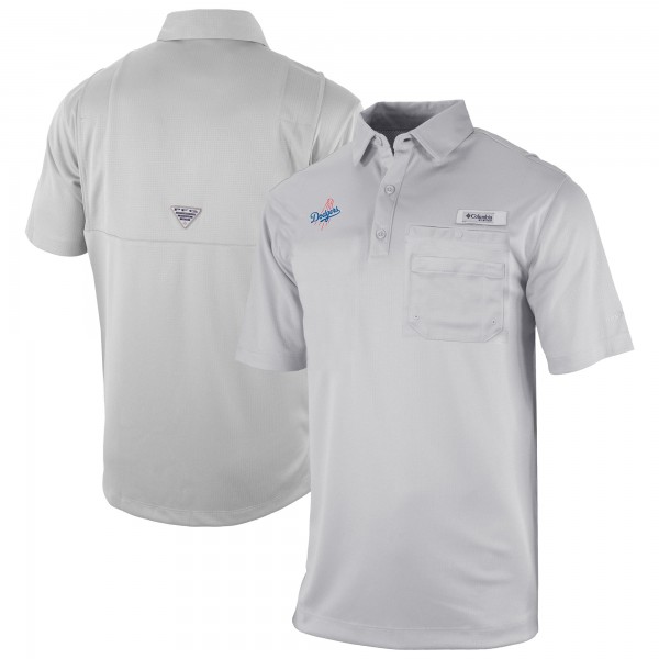 Los Angeles Dodgers Columbia Gray Omni-Wick Flycaster Pocket Polo