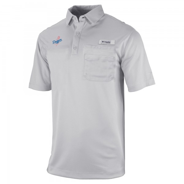 Los Angeles Dodgers Columbia Gray Omni-Wick Flycaster Pocket Polo