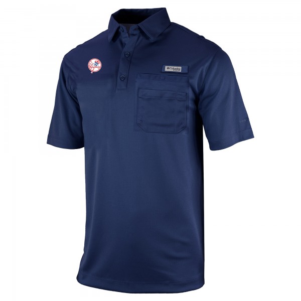New York Yankees Columbia Navy Omni-Wick Flycaster Pocket Polo