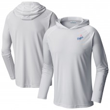 Los Angeles Dodgers Columbia White Omni-Wick Terminal Tackle Raglan Long Sleeve Hoodie T-Shirt