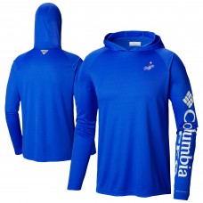 Los Angeles Dodgers Columbia Royal Omni-Wick Terminal Tackle Raglan Long Sleeve Hoodie T-Shirt