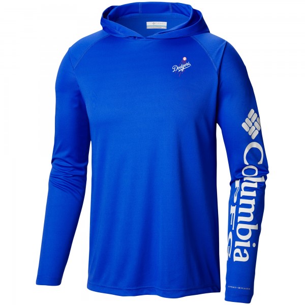 Los Angeles Dodgers Columbia Royal Omni-Wick Terminal Tackle Raglan Long Sleeve Hoodie T-Shirt