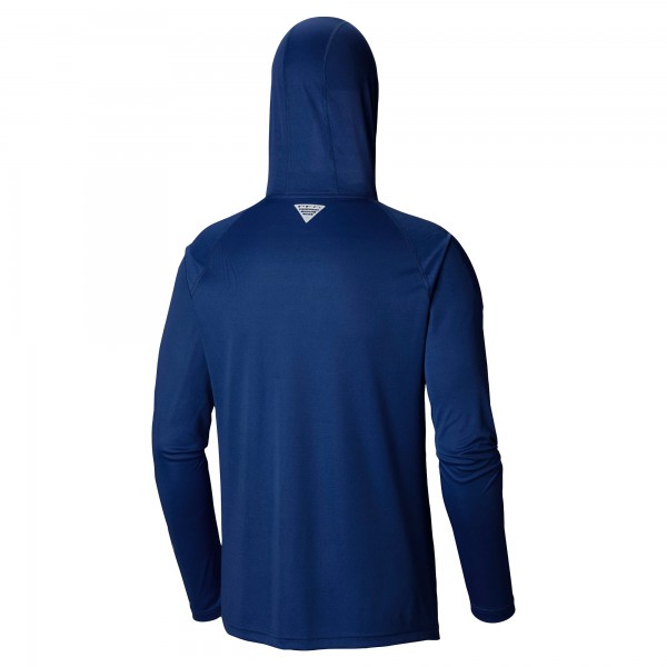 New York Yankees Columbia Navy Omni-Wick Terminal Tackle Raglan Long Sleeve Hoodie T-Shirt