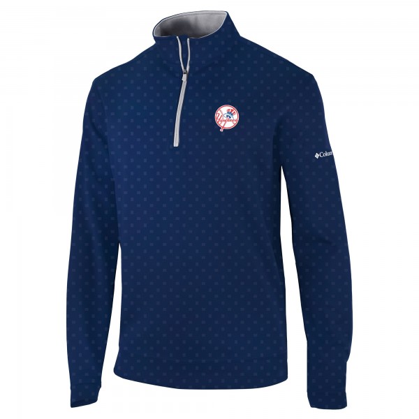 New York Yankees Columbia Navy Wickham Hills Omni-Wick Quarter-Zip Jacket