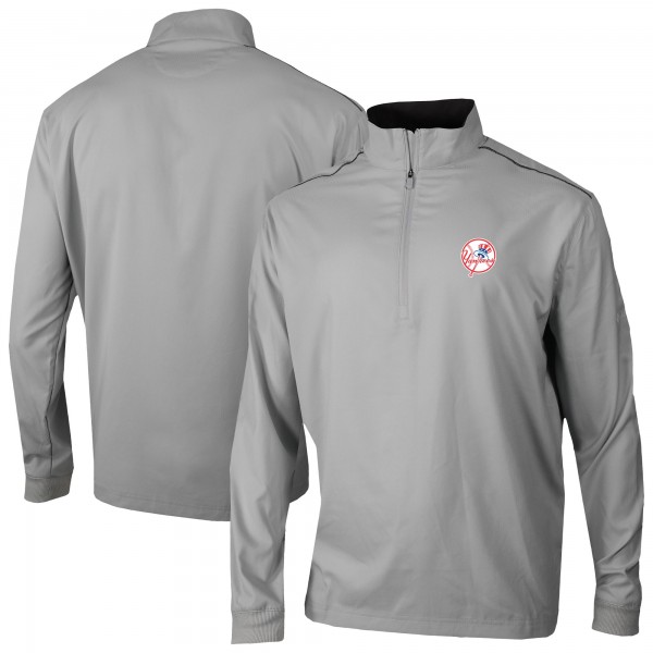 New York Yankees Columbia Gray Omni-Wick Bogeys Paradise Quarter-Zip Top