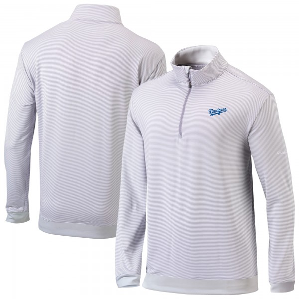 Los Angeles Dodgers Columbia Gray Omni-Wick Even Lie Quarter-Zip Pullover Top