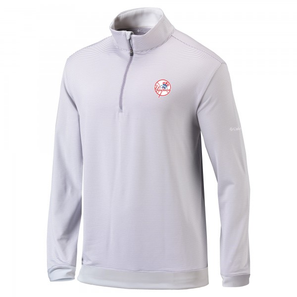 New York Yankees Columbia Gray Omni-Wick Even Lie Quarter-Zip Pullover Top