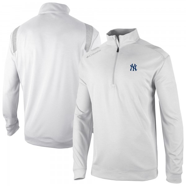 New York Yankees Columbia White Oakland Downs Omni-Wick Quarter-Zip Top