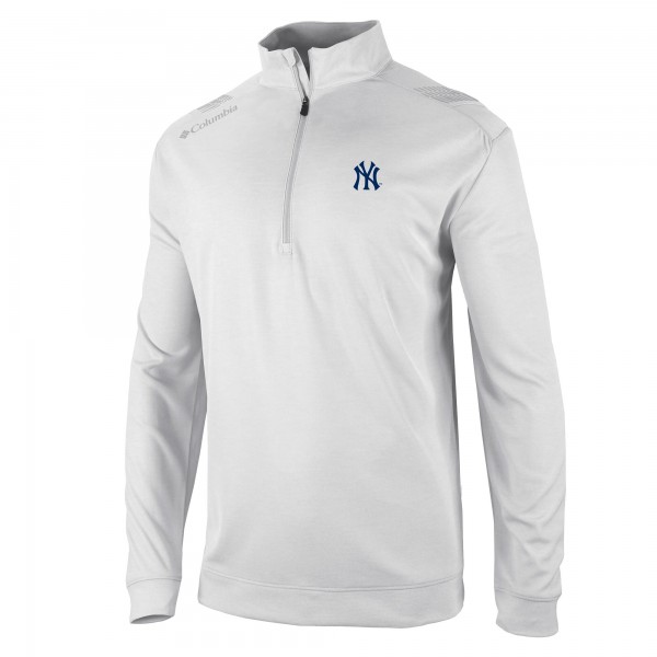 New York Yankees Columbia White Oakland Downs Omni-Wick Quarter-Zip Top