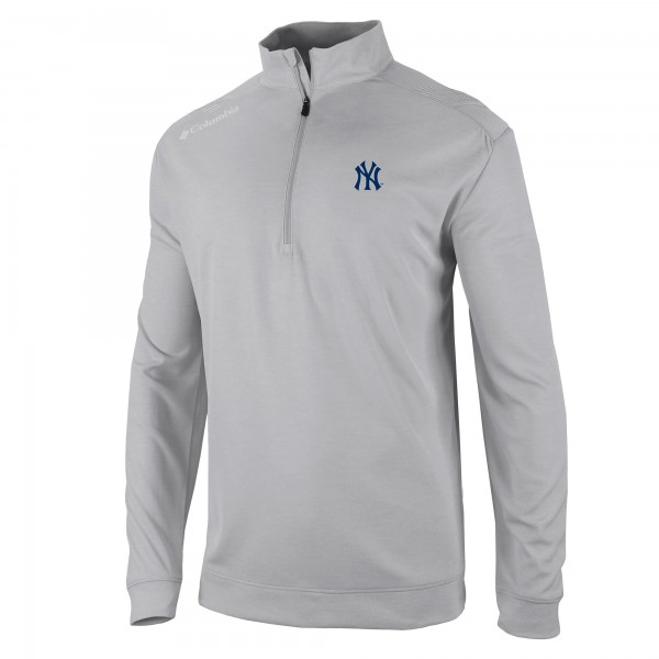 New York Yankees Columbia Gray Oakland Downs Omni-Wick Quarter-Zip Top