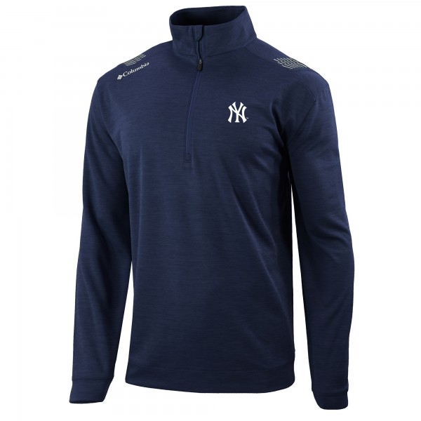 New York Yankees Columbia Navy Oakland Downs Omni-Wick Quarter-Zip Top
