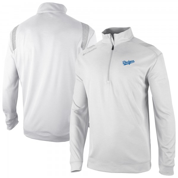 Los Angeles Dodgers Columbia White Oakland Downs Omni-Wick Quarter-Zip Top