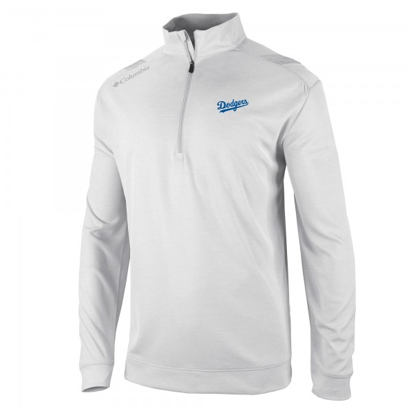 Los Angeles Dodgers Columbia White Oakland Downs Omni-Wick Quarter-Zip Top