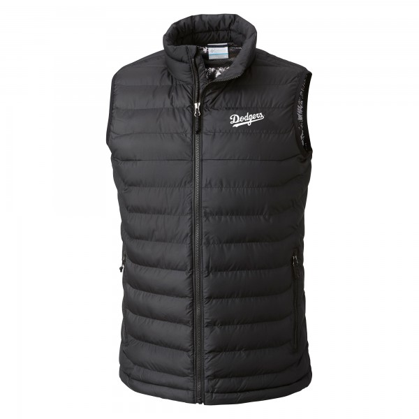 Los Angeles Dodgers Columbia Black Omni-Heat Powder Lite Full-Zip Vest