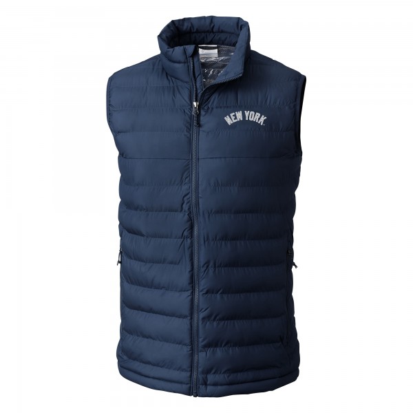 New York Yankees Columbia Navy Omni-Heat Powder Lite Full-Zip Vest