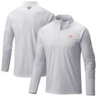 New York Yankees Columbia White Terminal Tackle Raglan Omni-Shade Quarter-Zip Pullover Top