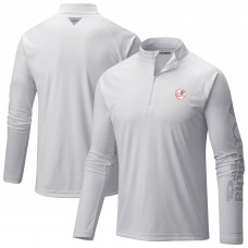 New York Yankees Columbia White Terminal Tackle Raglan Omni-Shade Quarter-Zip Pullover Top