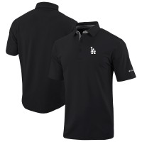 Los Angeles Dodgers Columbia Black Omni-Wick Even Lie Polo