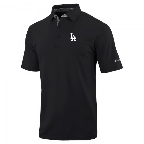 Los Angeles Dodgers Columbia Black Omni-Wick Even Lie Polo
