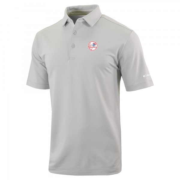New York Yankees Columbia Gray Omni-Wick Even Lie Polo