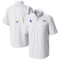 Los Angeles Dodgers Columbia White Omni-Wick Low Drag Offshore Button-Up Shirt