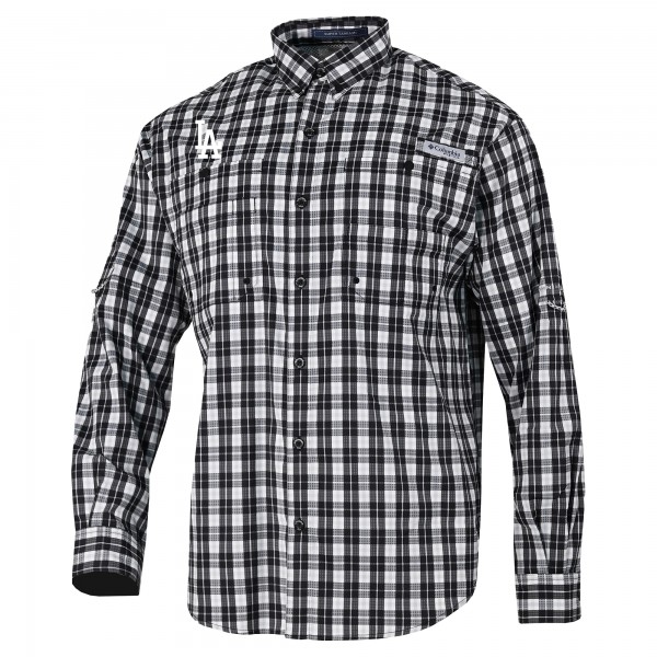 Los Angeles Dodgers Columbia Black Super Slack Tide Omni-Wick Button-Up Shirt