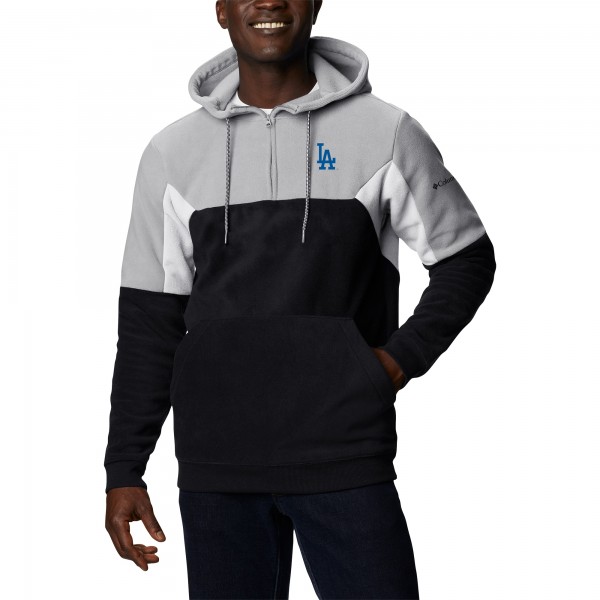 Los Angeles Dodgers Columbia Black Lodge Fleece Quarter-Zip Hoodie