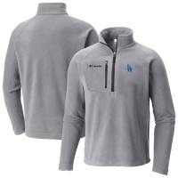 Los Angeles Dodgers Columbia Gray Fast Trek III Half-Zip Fleece Pullover