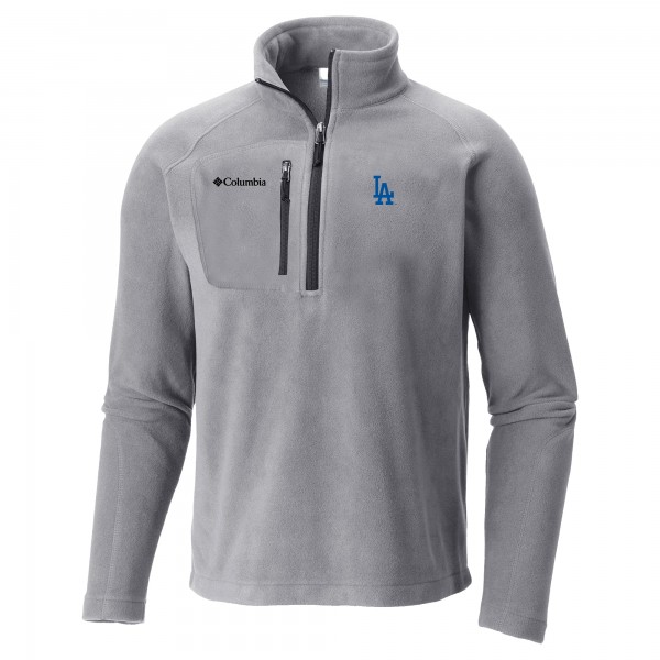 Los Angeles Dodgers Columbia Gray Fast Trek III Half-Zip Fleece Pullover