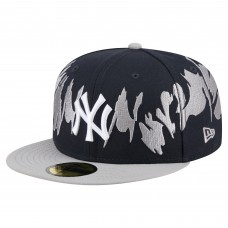 Бейсболка New York Yankees New Era Navy/Gray Retro Pattern 59FIFTY