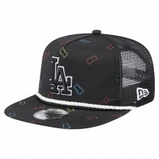 Бейсболка Los Angeles Dodgers New Era Black Gummy Golfer Trucker