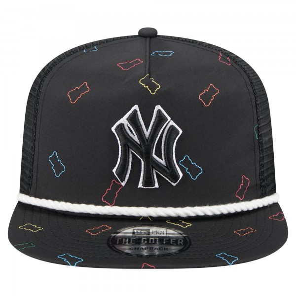 Бейсболка New York Yankees New Era Black Gummy Golfer Trucker