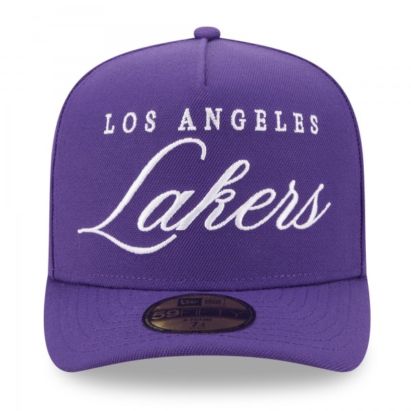 Бейсболка Los Angeles Lakers New Era Purple 2025 NBA Draft A-Frame 59FIFTY