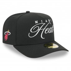 Бейсболка Miami Heat New Era Black 2025 NBA Draft A-Frame 59FIFTY