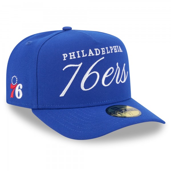 Бейсболка Philadelphia 76ers New Era Royal 2025 NBA Draft A-Frame 59FIFTY