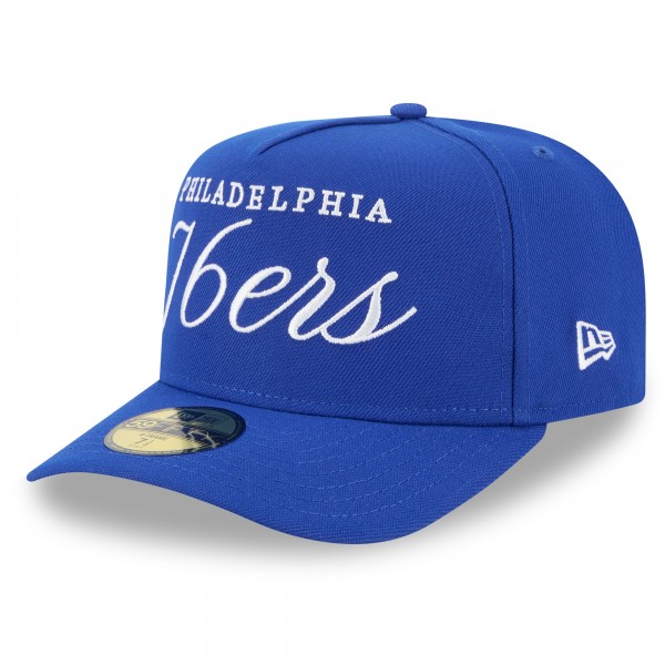 Бейсболка Philadelphia 76ers New Era Royal 2025 NBA Draft A-Frame 59FIFTY