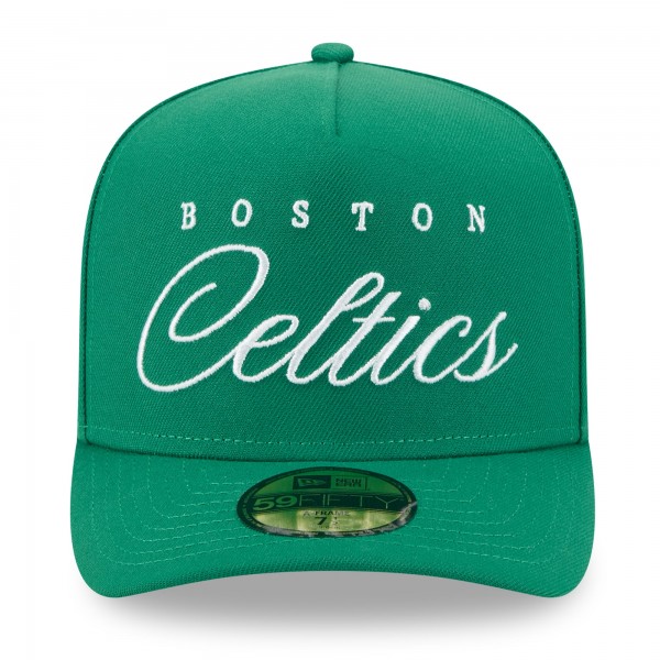 Бейсболка Boston Celtics New Era Kelly Green 2025 NBA Draft A-Frame 59FIFTY