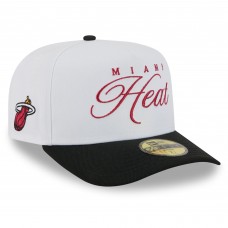 Бейсболка Miami Heat New Era White/Black 2025 NBA Draft A-Frame 59FIFTY