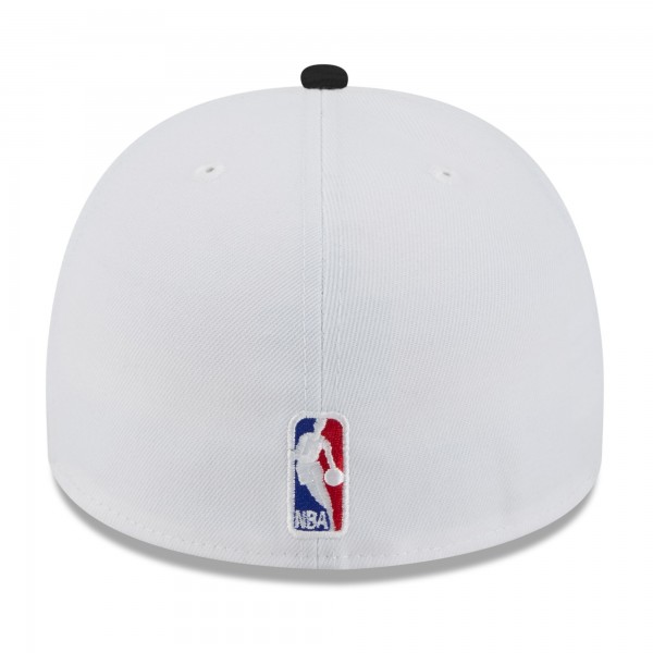 Бейсболка Miami Heat New Era White/Black 2025 NBA Draft A-Frame 59FIFTY