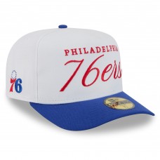Бейсболка Philadelphia 76ers New Era White/Royal 2025 NBA Draft A-Frame 59FIFTY