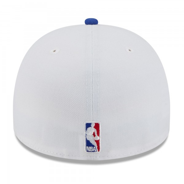 Бейсболка Philadelphia 76ers New Era White/Royal 2025 NBA Draft A-Frame 59FIFTY
